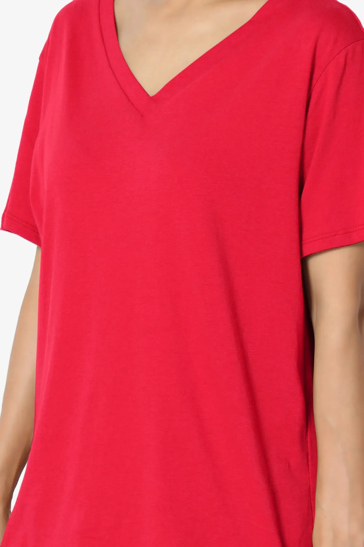 Mayra V-Neck Cotton Boyfriend Tee PLUS