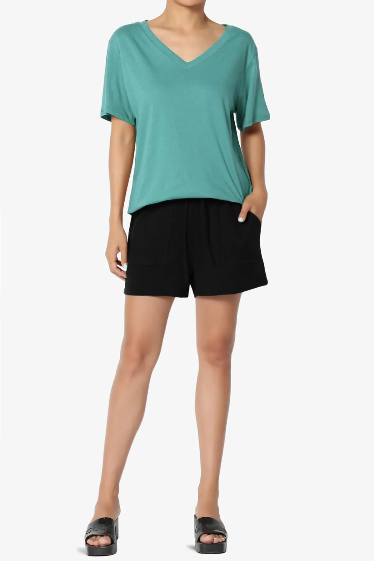 Mayra V-Neck Cotton Boyfriend Tee PLUS