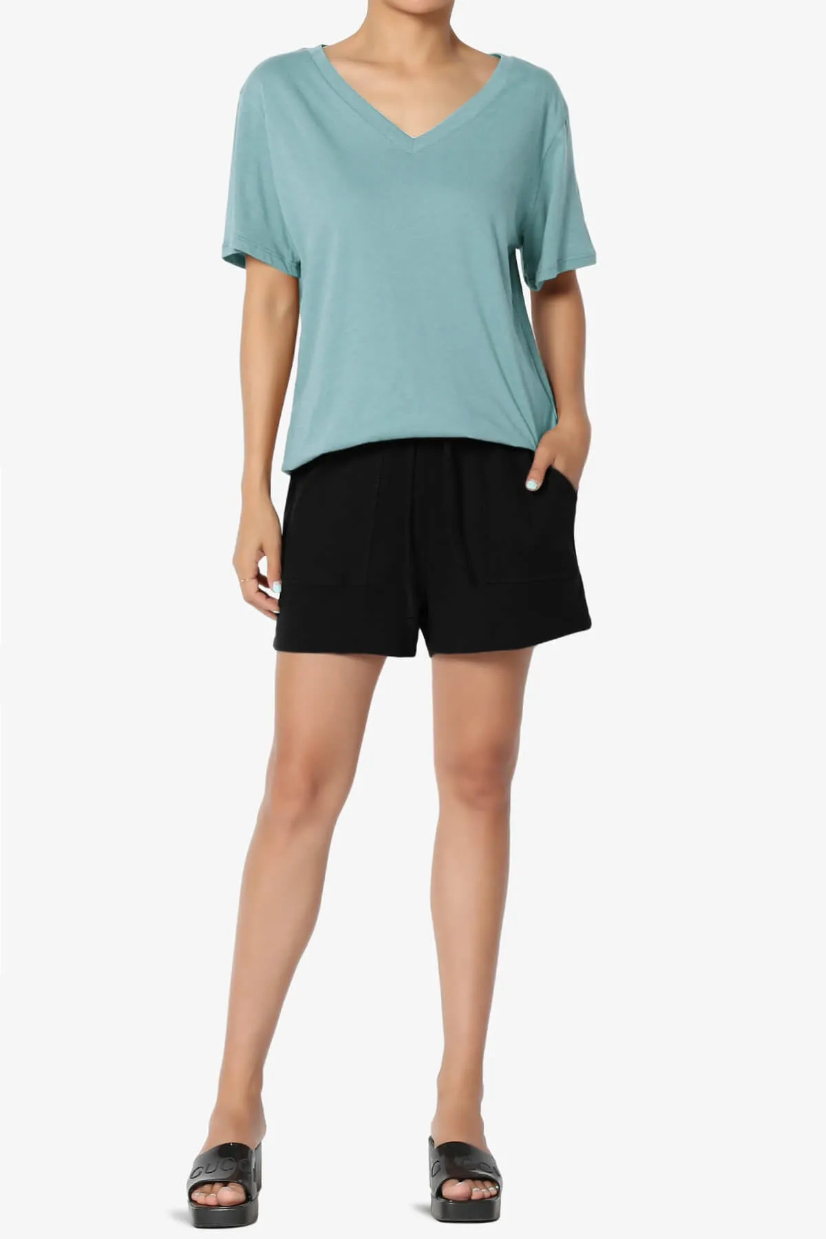 Mayra V-Neck Cotton Boyfriend Tee PLUS