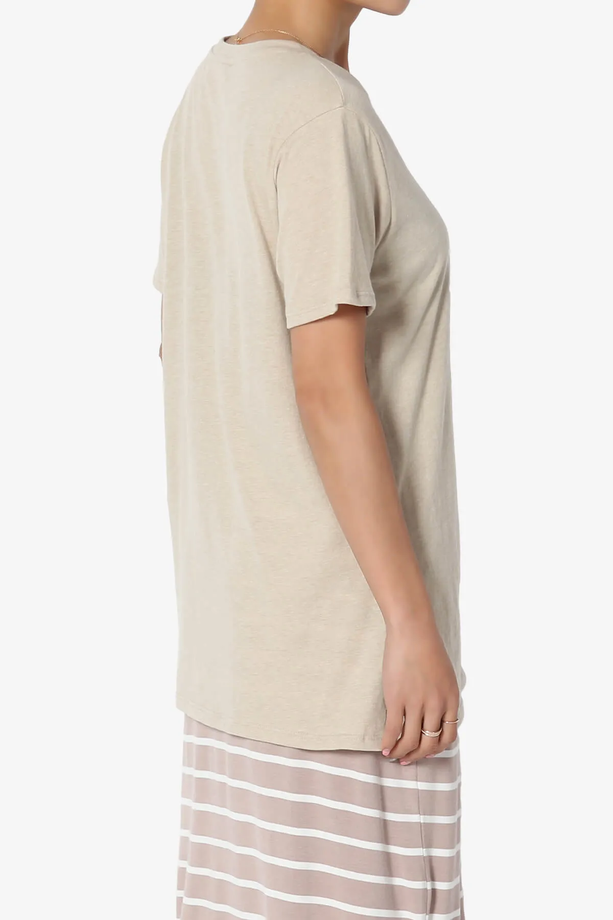 Mayra V-Neck Cotton Boyfriend Tee