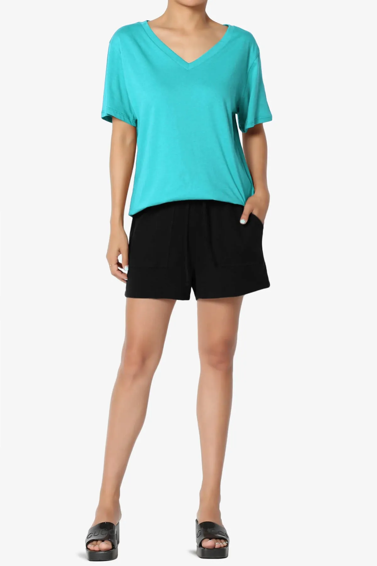 Mayra V-Neck Cotton Boyfriend Tee