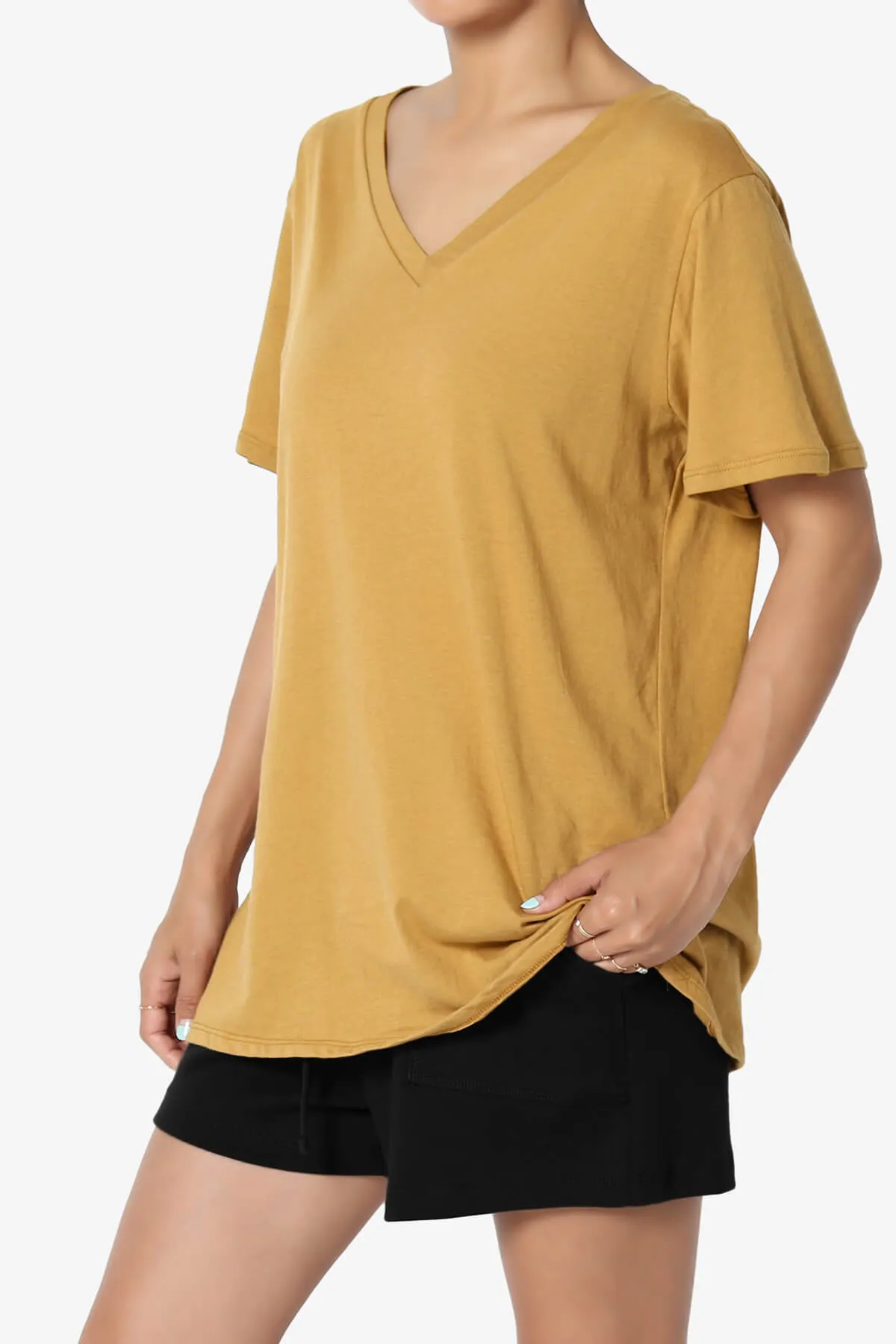 Mayra V-Neck Cotton Boyfriend Tee