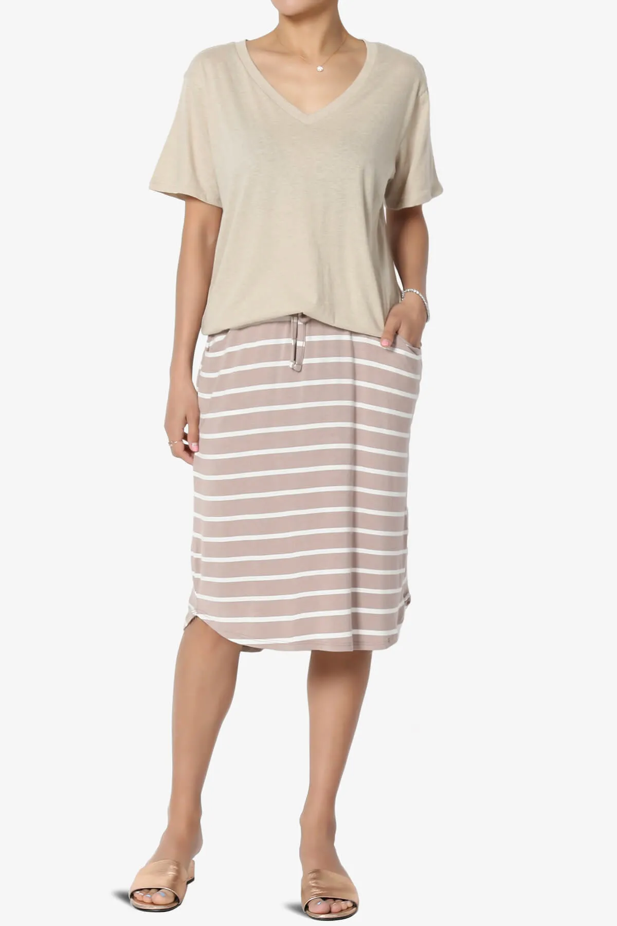 Mayra V-Neck Cotton Boyfriend Tee