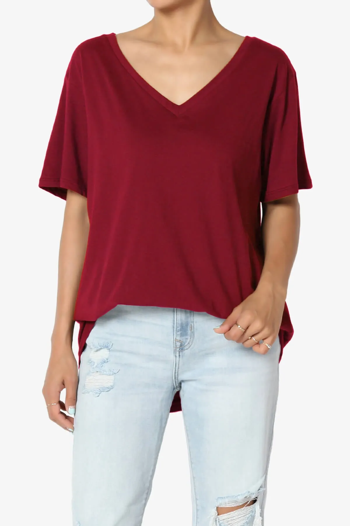 Mayra V-Neck Cotton Boyfriend Tee