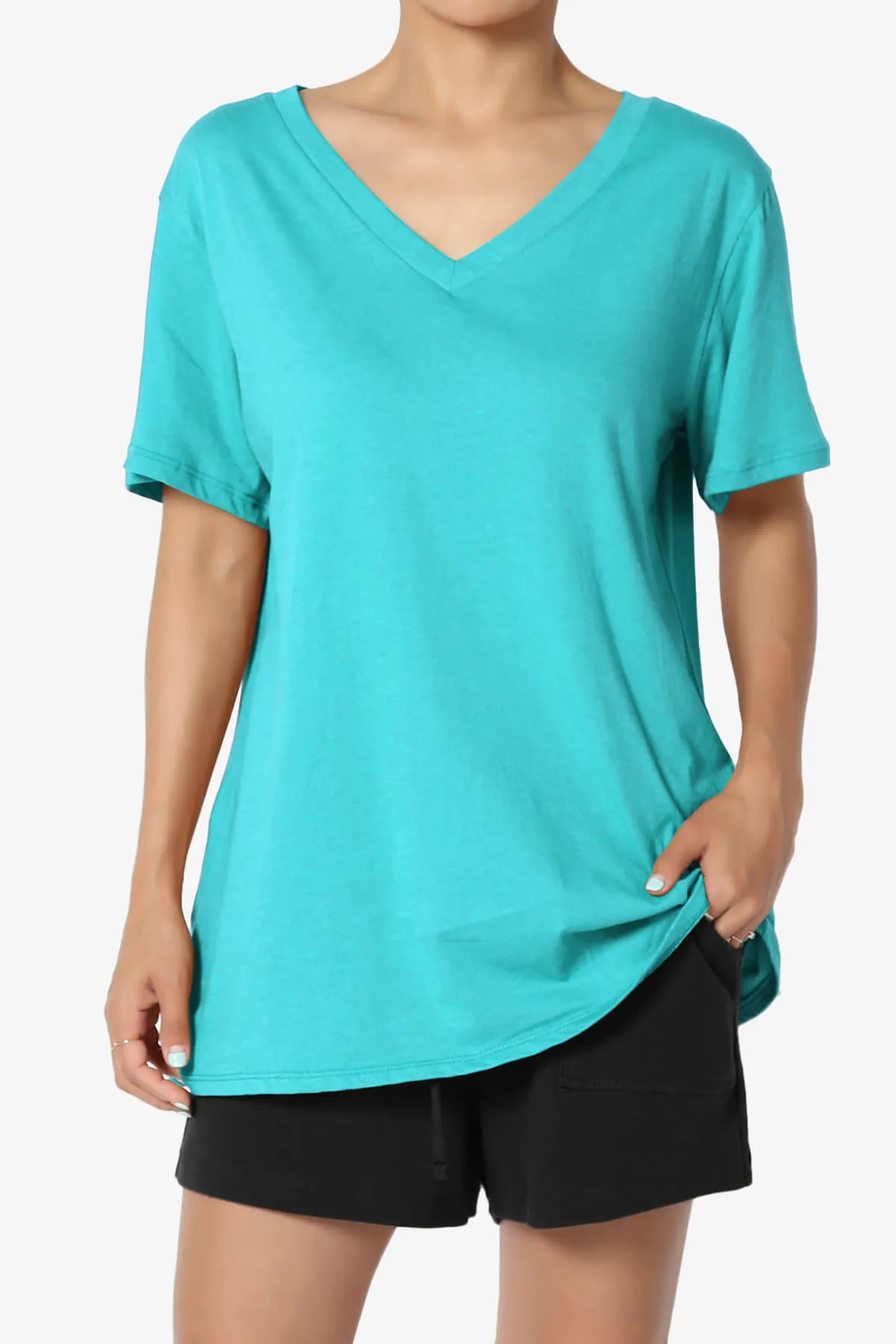 Mayra V-Neck Cotton Boyfriend Tee