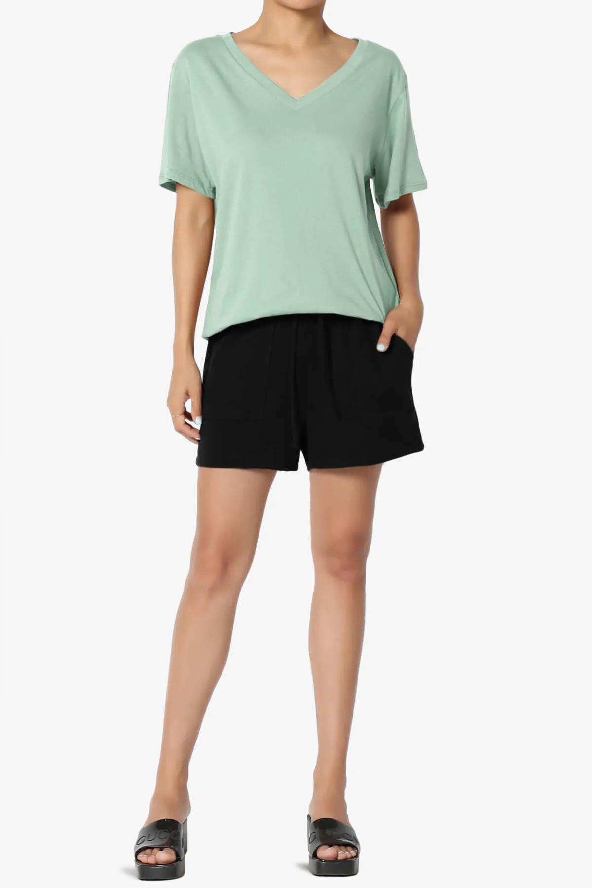 Mayra V-Neck Cotton Boyfriend Tee