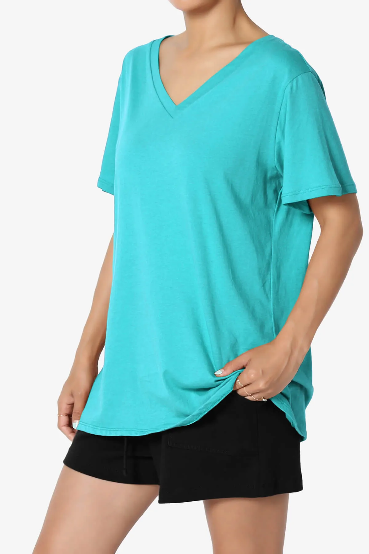 Mayra V-Neck Cotton Boyfriend Tee