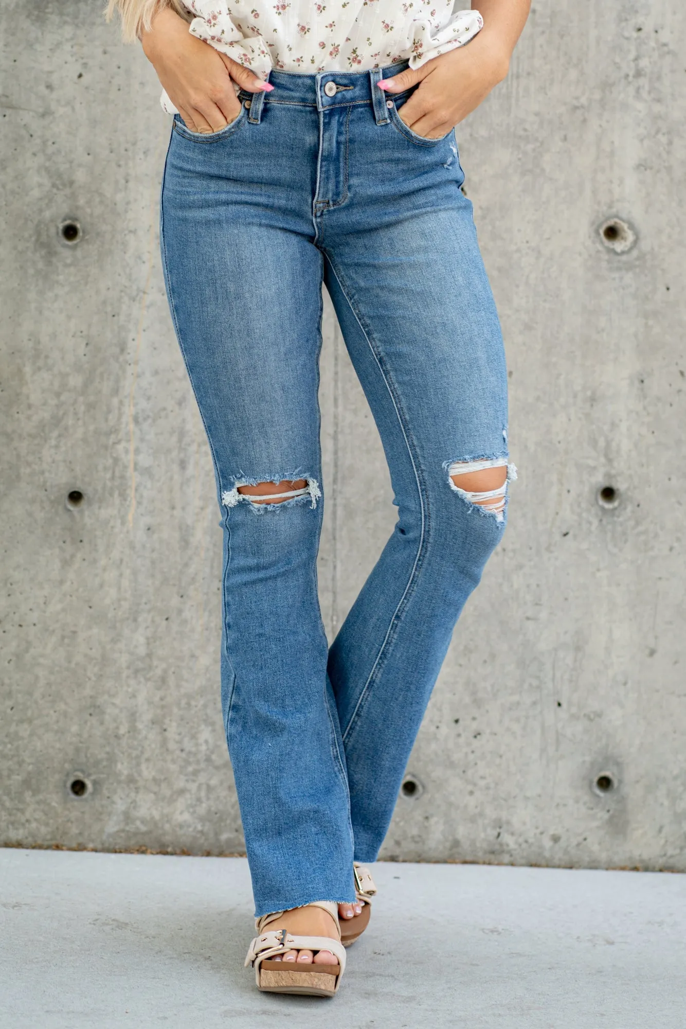Meadow High Rise Distressed Boot Cut