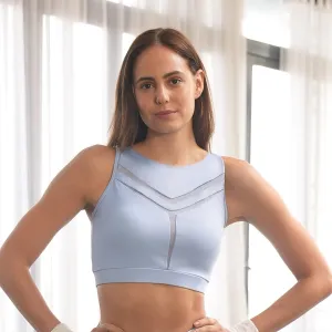 Medium Impact Quicky Dry Padded Sports Bra with Racerback and Mesh Detailing