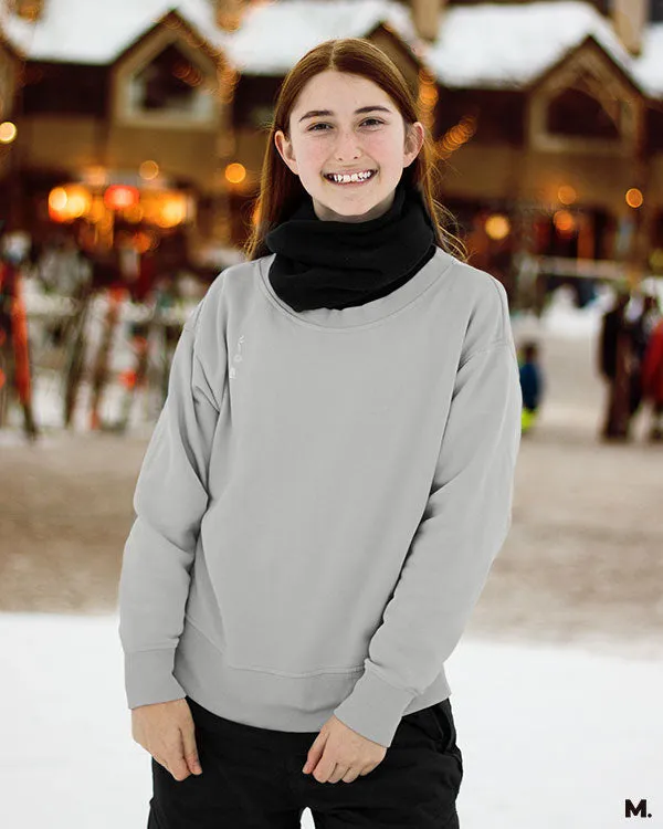 Melange grey unisex plain sweatshirt