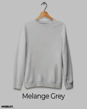Melange grey unisex plain sweatshirt