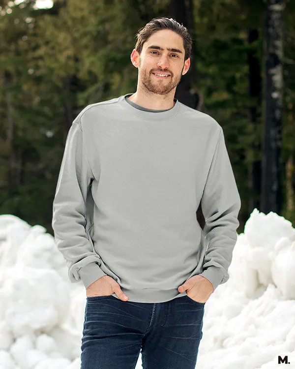 Melange grey unisex plain sweatshirt