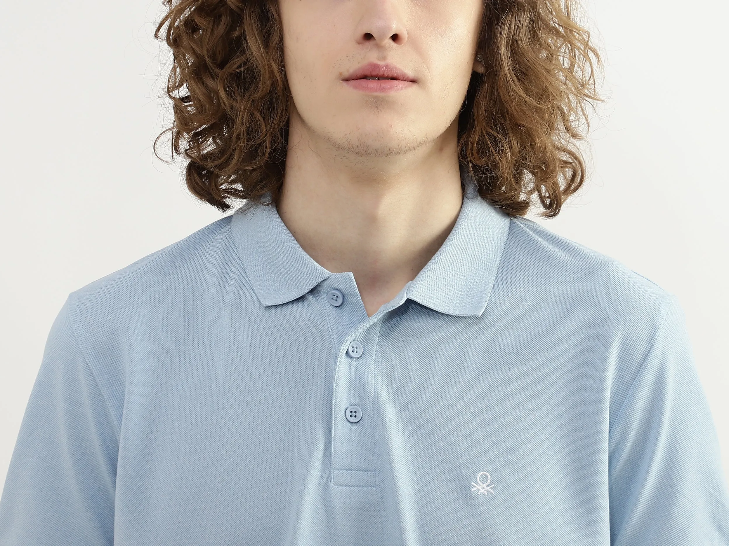 Men Textured Polo Collar T-shirt