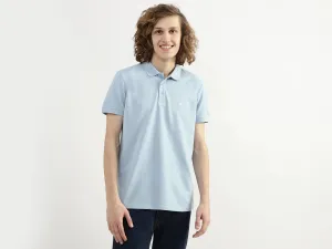 Men Textured Polo Collar T-shirt