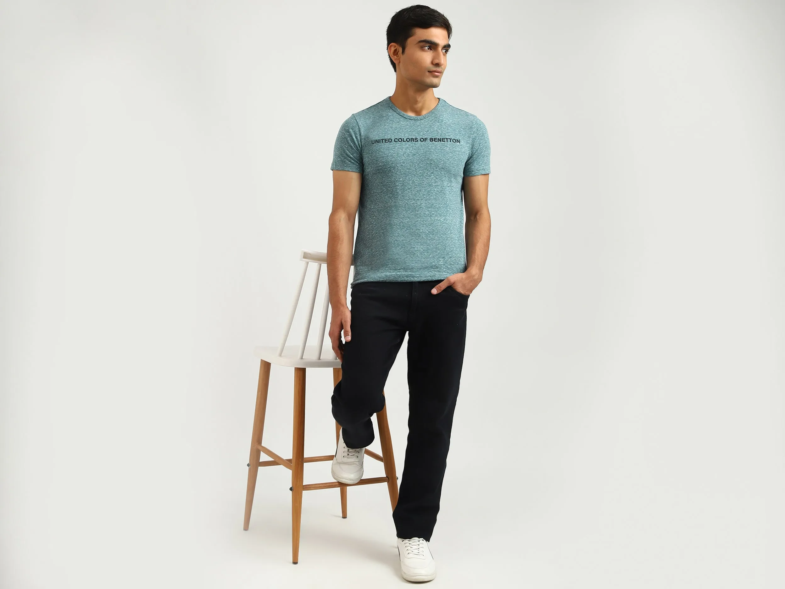 Men Textured Round Neck T-shirt