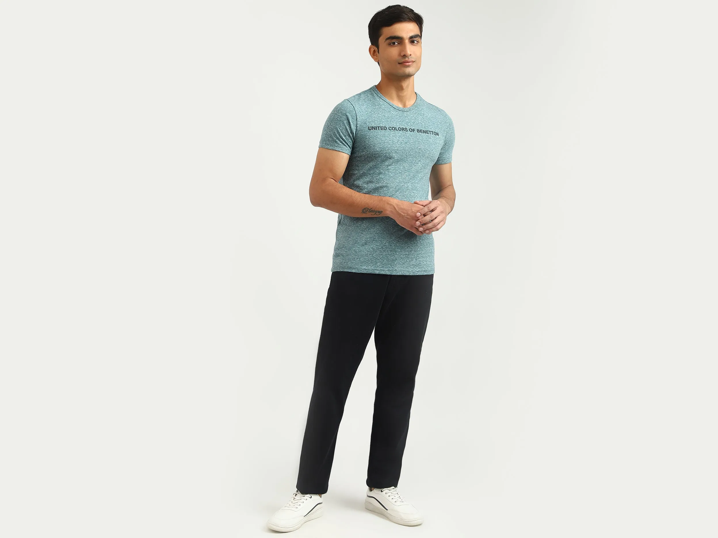 Men Textured Round Neck T-shirt