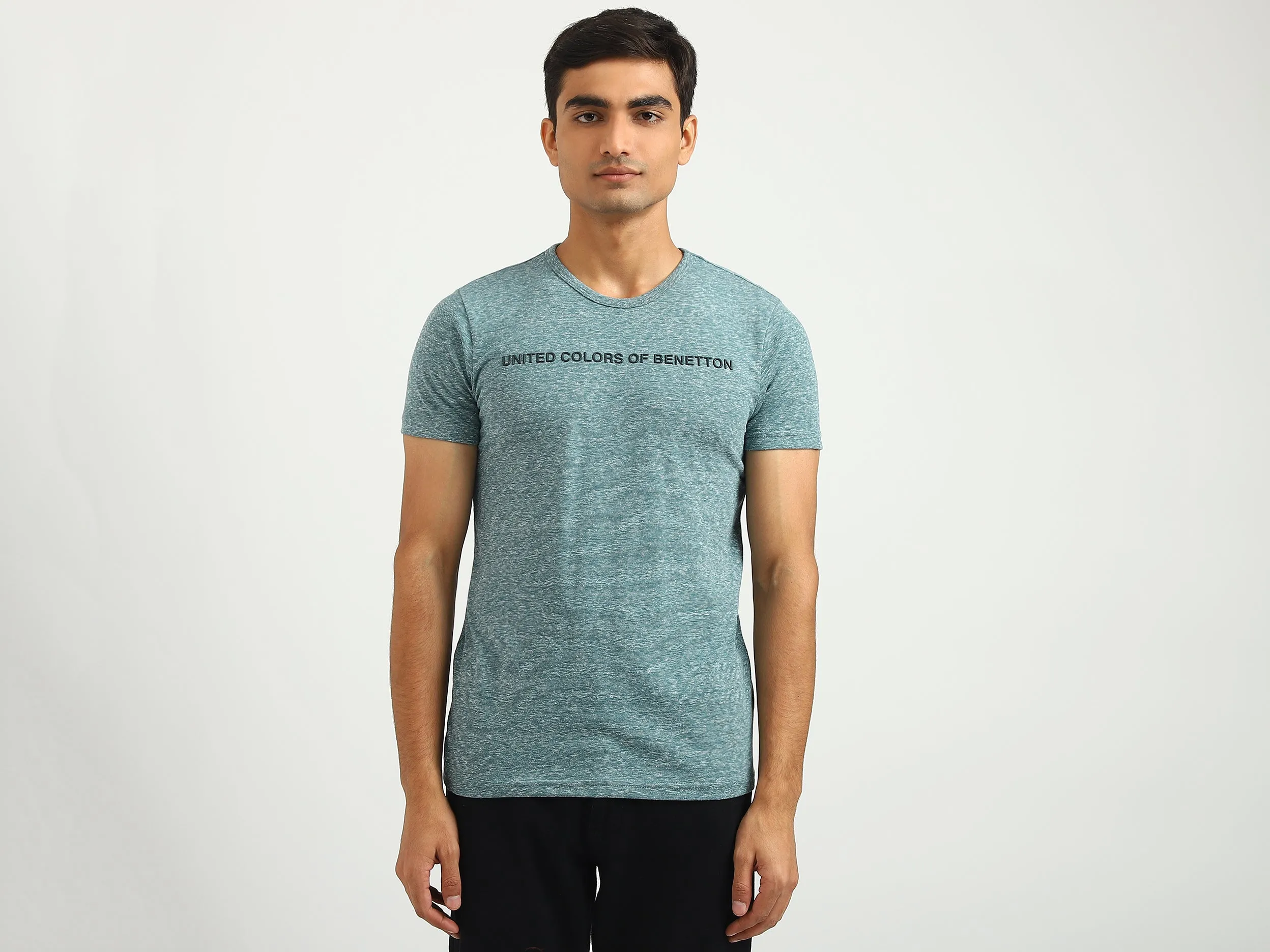 Men Textured Round Neck T-shirt