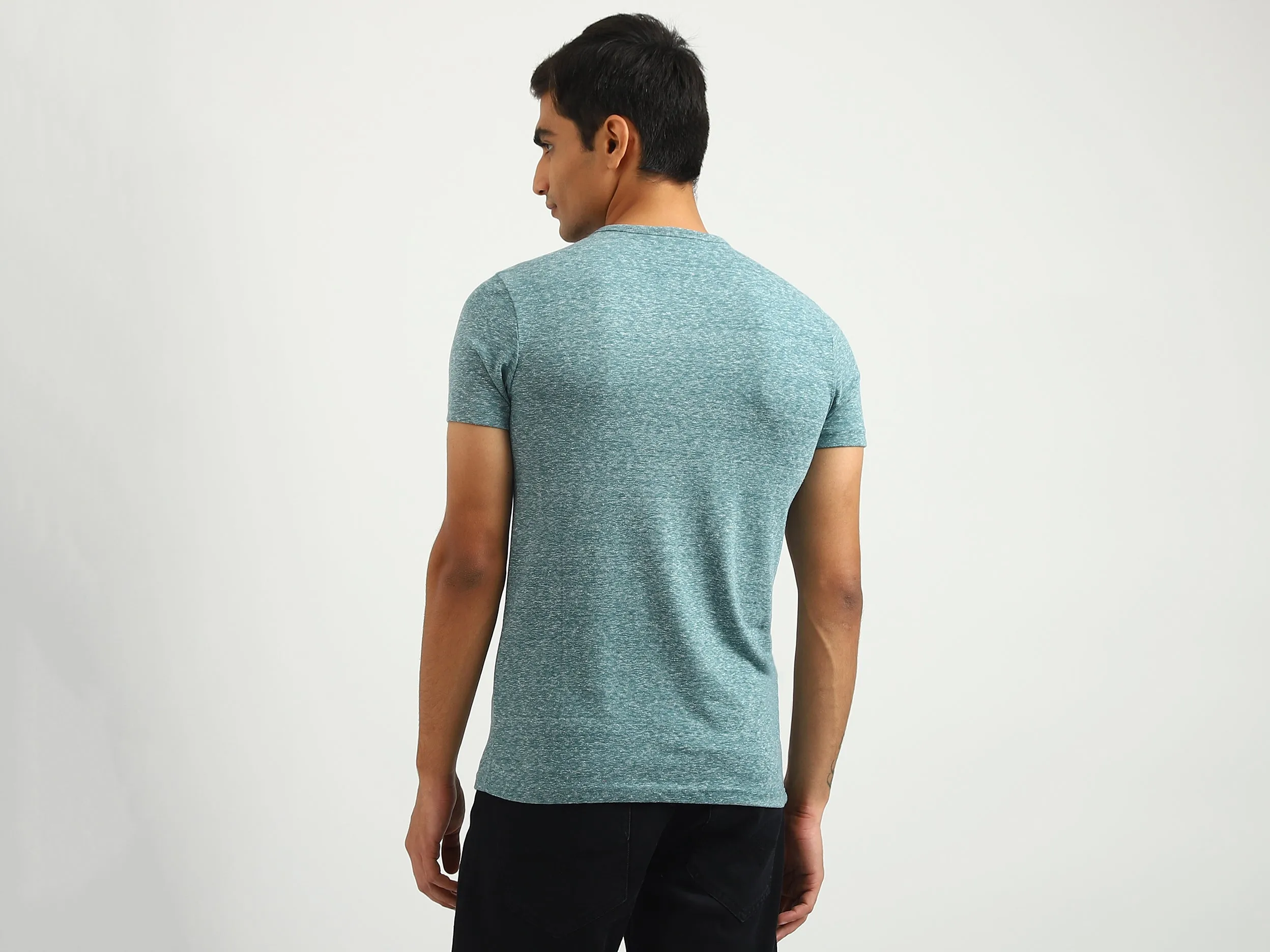 Men Textured Round Neck T-shirt