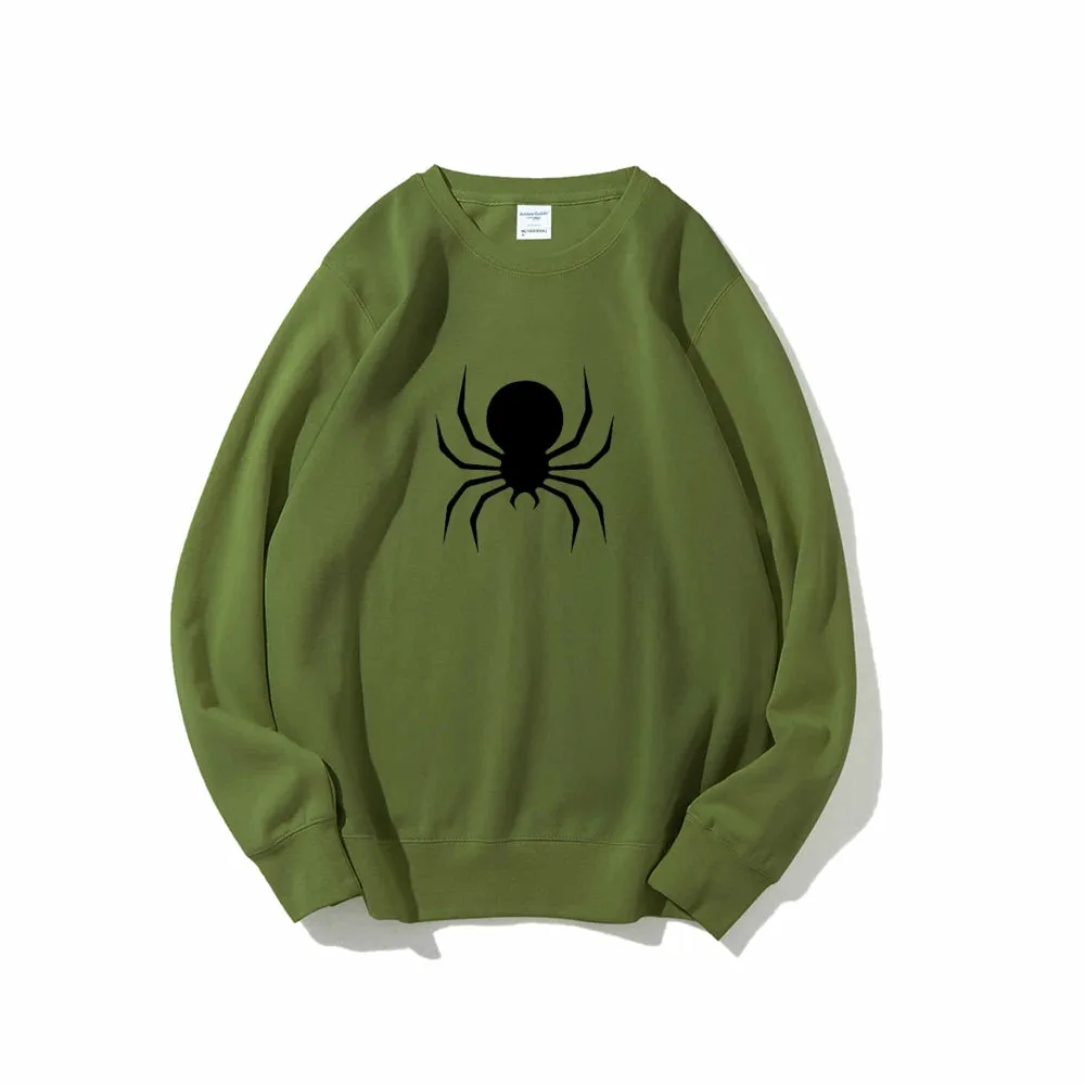 Mens Black Spider Graphic Sweatshirts