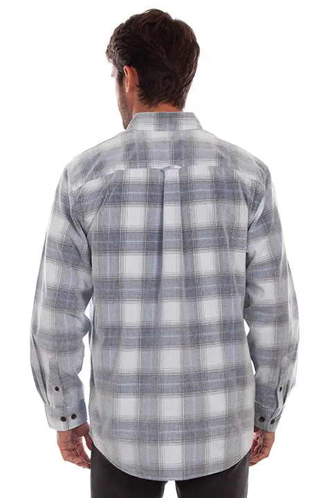 Men's Farthest Point Collection Shirt: Corduroy Plaid Blue Grey