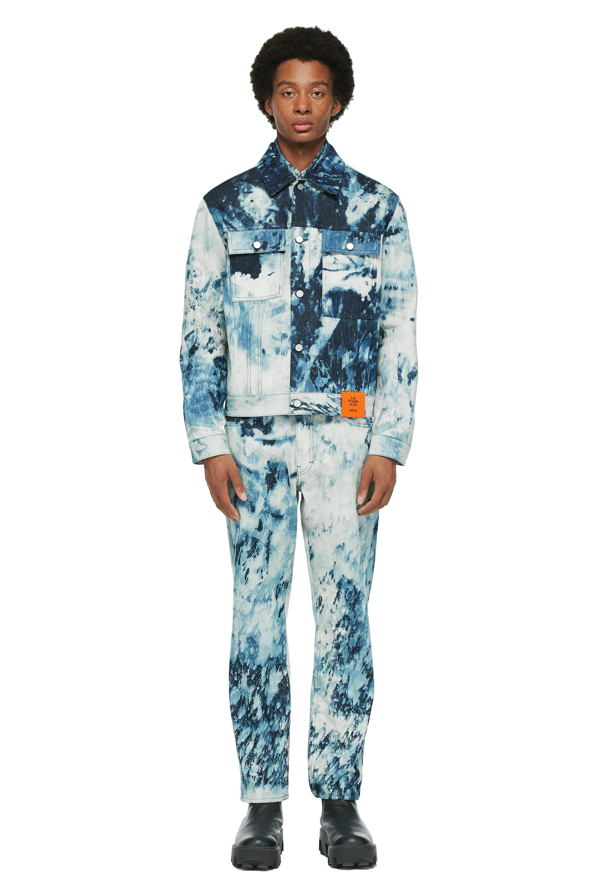 MEN'S HAND-BLEACHED INDIGO SOTO STRAIGHT CUT JEAN JACKET