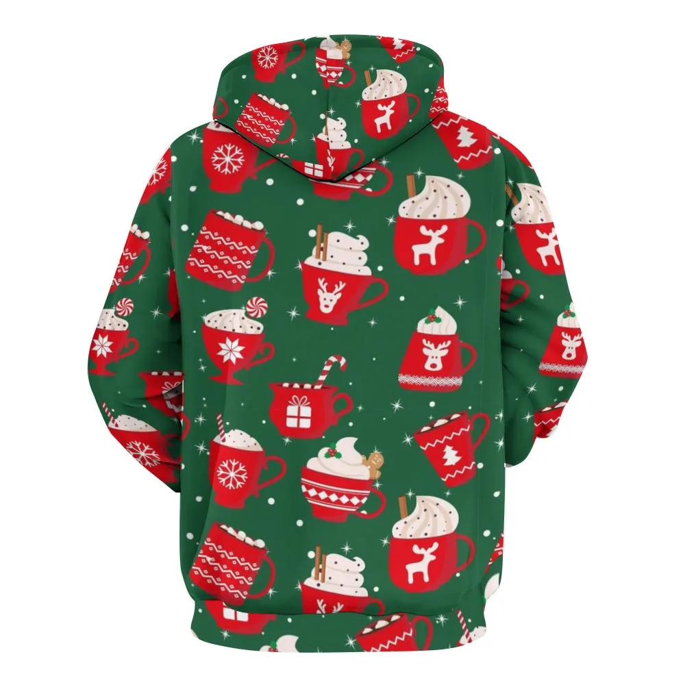 Mens Happy Christmas Gift Graphic Pullover With Kangaroo Pocket Hoodies