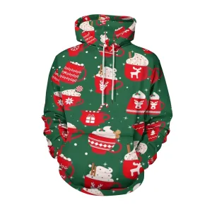 Mens Happy Christmas Gift Graphic Pullover With Kangaroo Pocket Hoodies