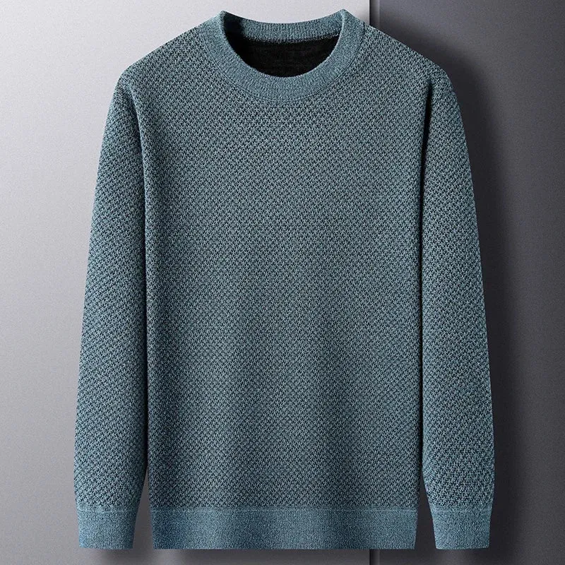Men’s Knit Sweater – Lightweight Texture – Soft Grey Casual Fit