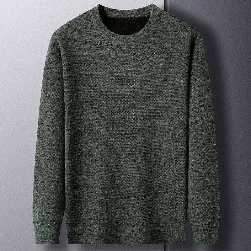 Men’s Knit Sweater – Lightweight Texture – Soft Grey Casual Fit