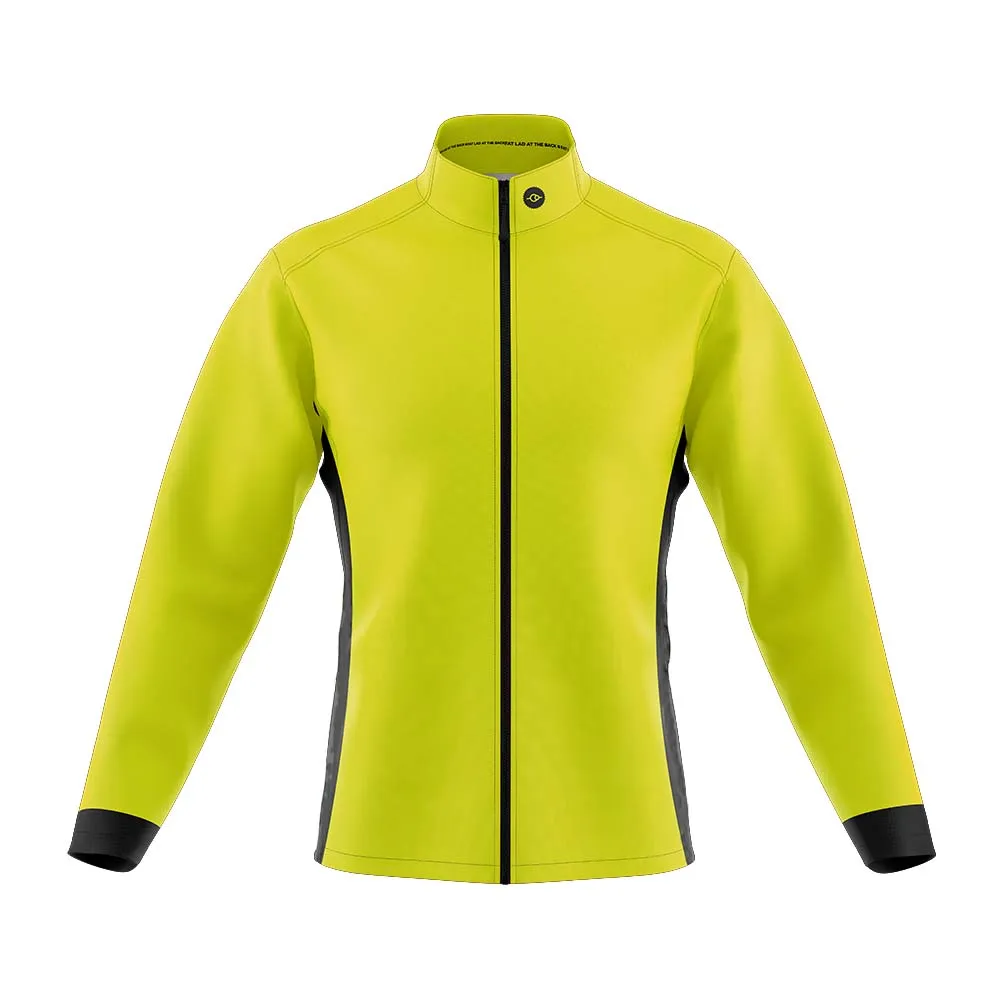 Mens Pack Up Hi Vis Wind Water Resistant Cycling Jacket