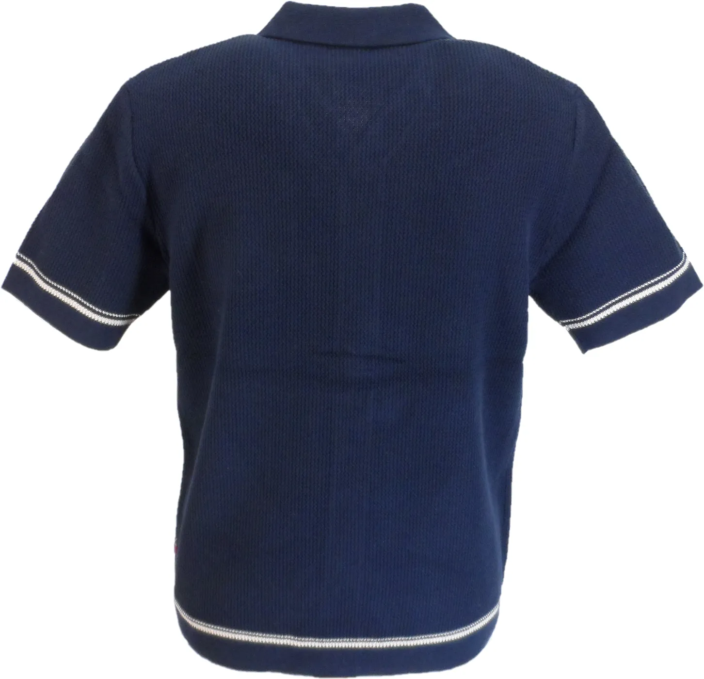 Merc Mens Navy Blue Todd Knitted Vintage Mod Polo Shirts