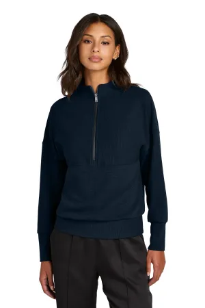 Mercer Mettle Women's Linear Texture 1/4-Zip MM3041 Night Navy