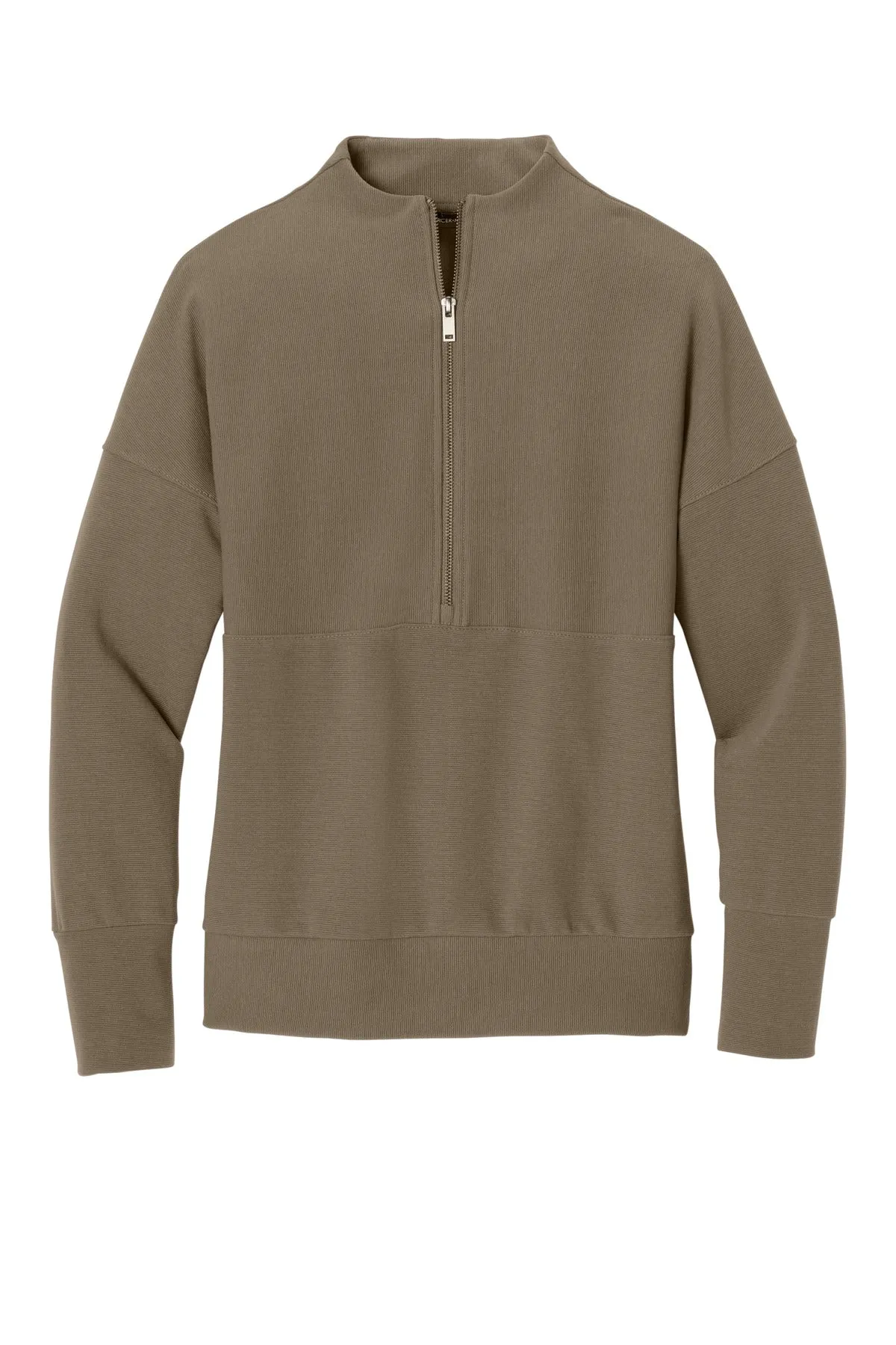 Mercer Mettle Women's Linear Texture 1/4-Zip MM3041 Warm Taupe