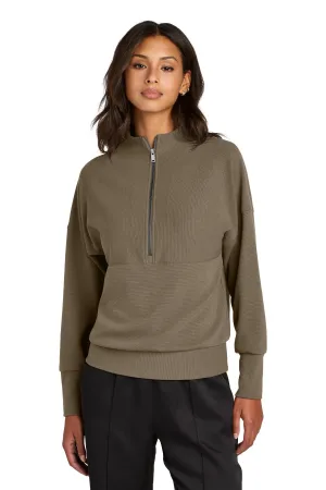 Mercer Mettle Women's Linear Texture 1/4-Zip MM3041 Warm Taupe