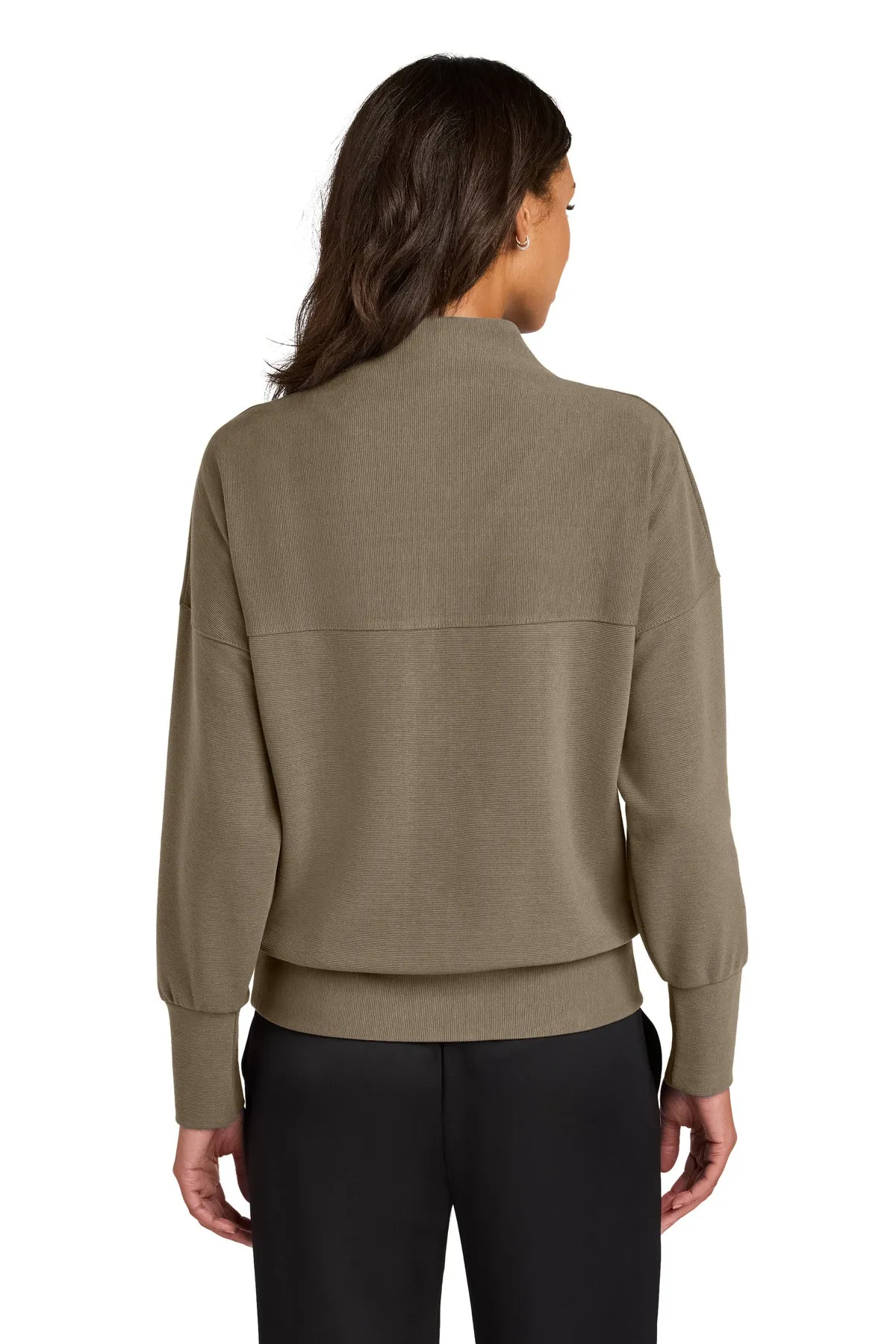 Mercer Mettle Women's Linear Texture 1/4-Zip MM3041 Warm Taupe