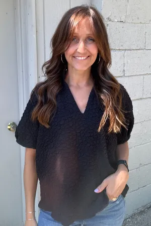 Micki Short Sleeve Textured Top