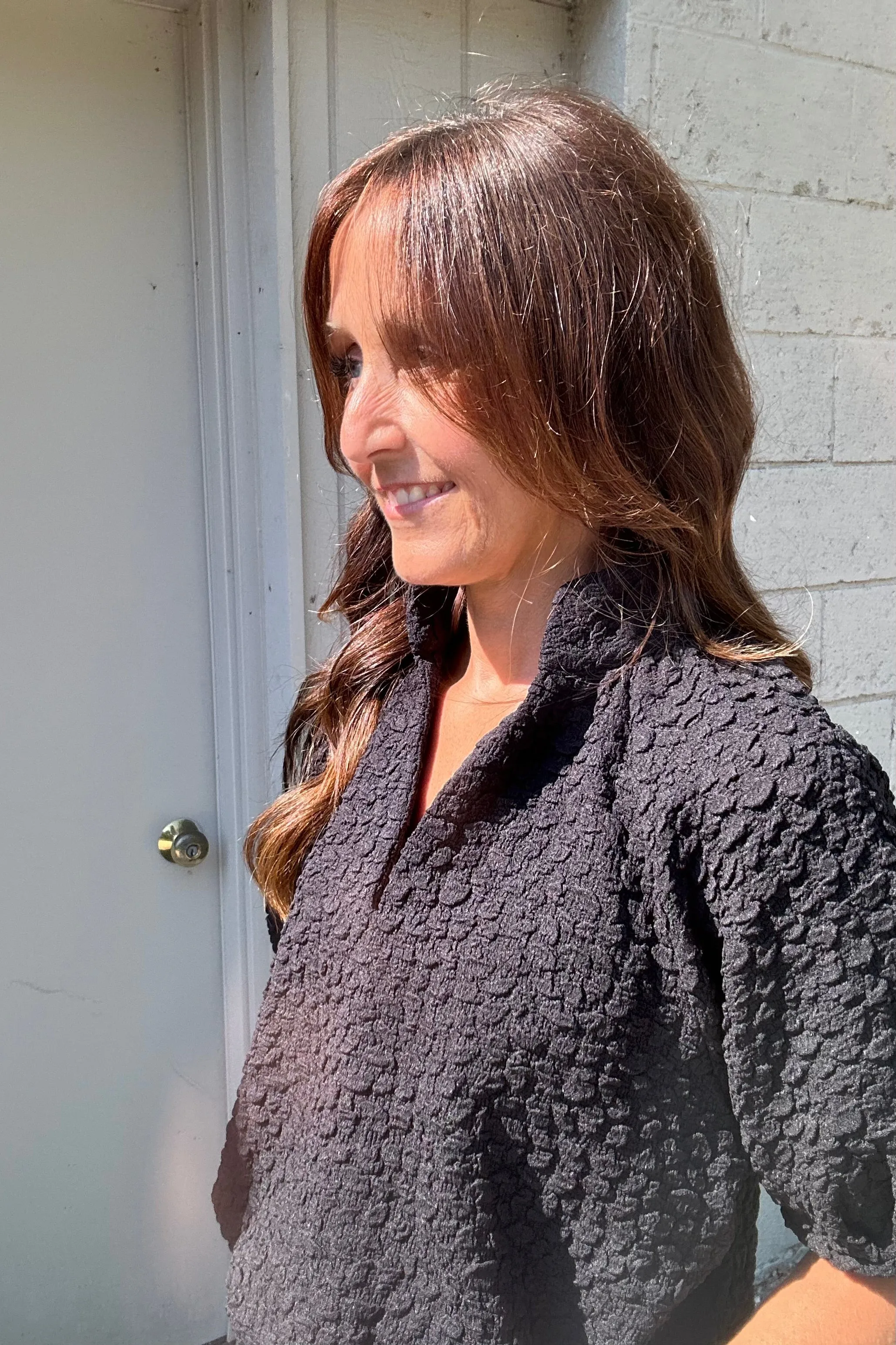 Micki Short Sleeve Textured Top