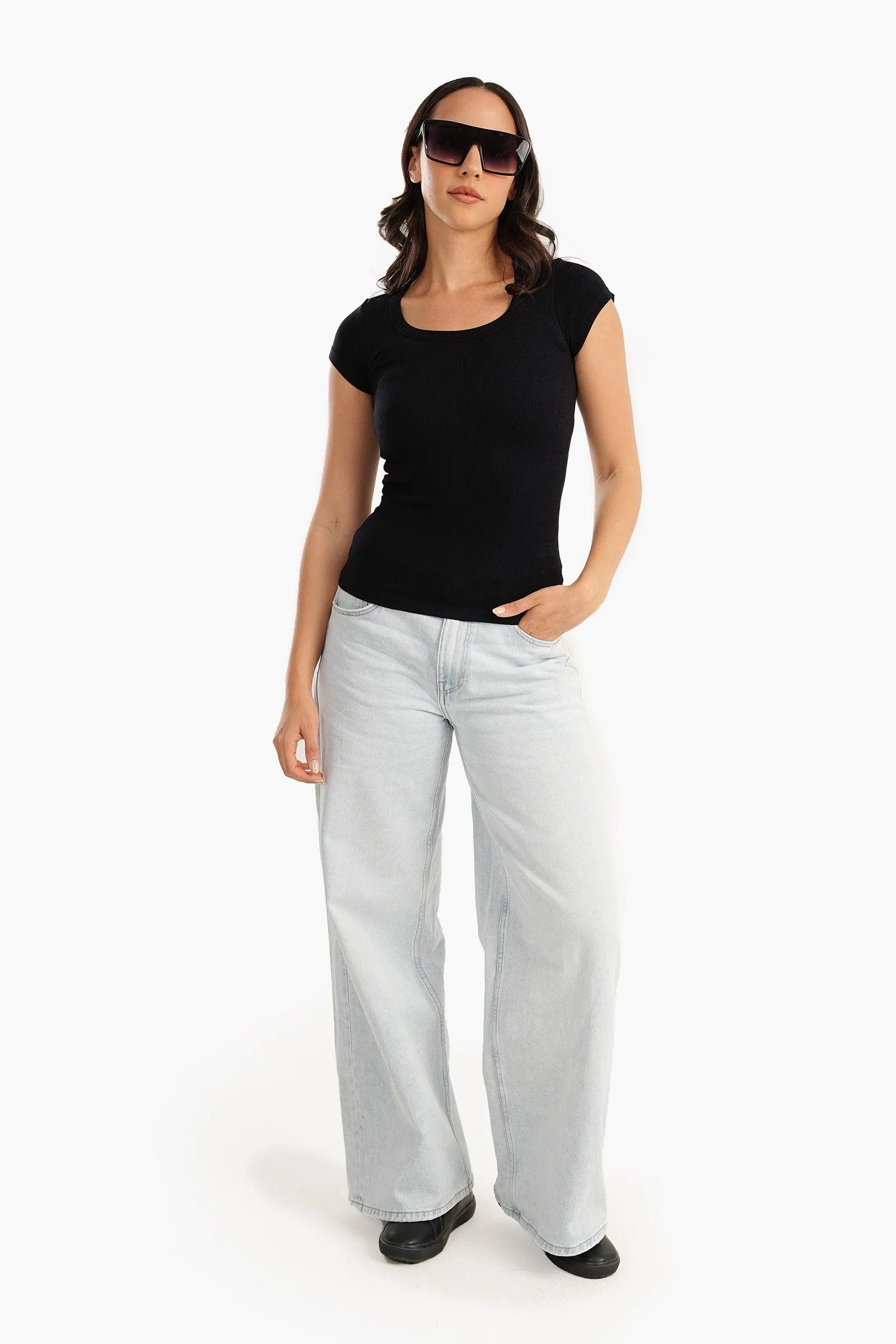 Microfiber Ribbed Top