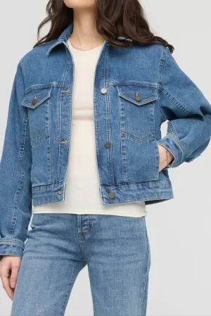 Mid-Weight Denim Pleated Jacket