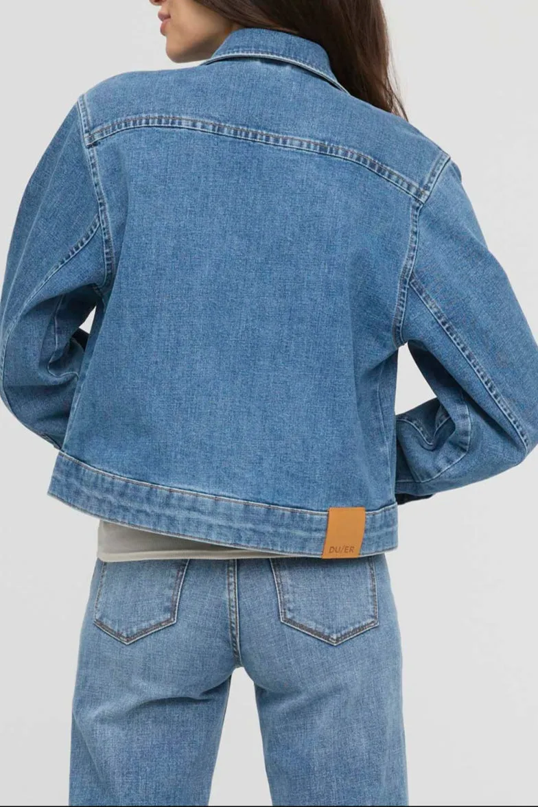 Mid-Weight Denim Pleated Jacket
