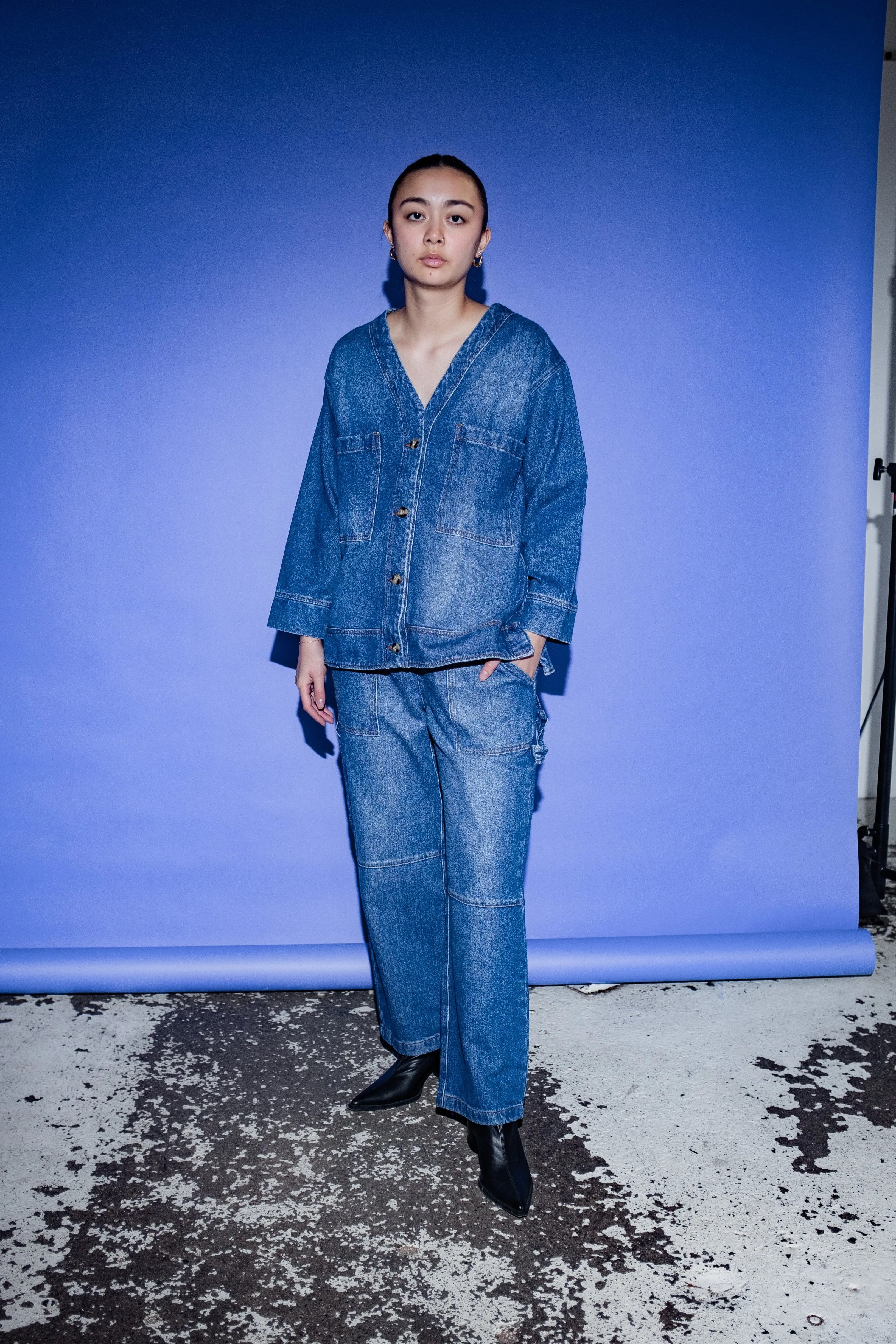 Miguel Denim Cardigan in Blue