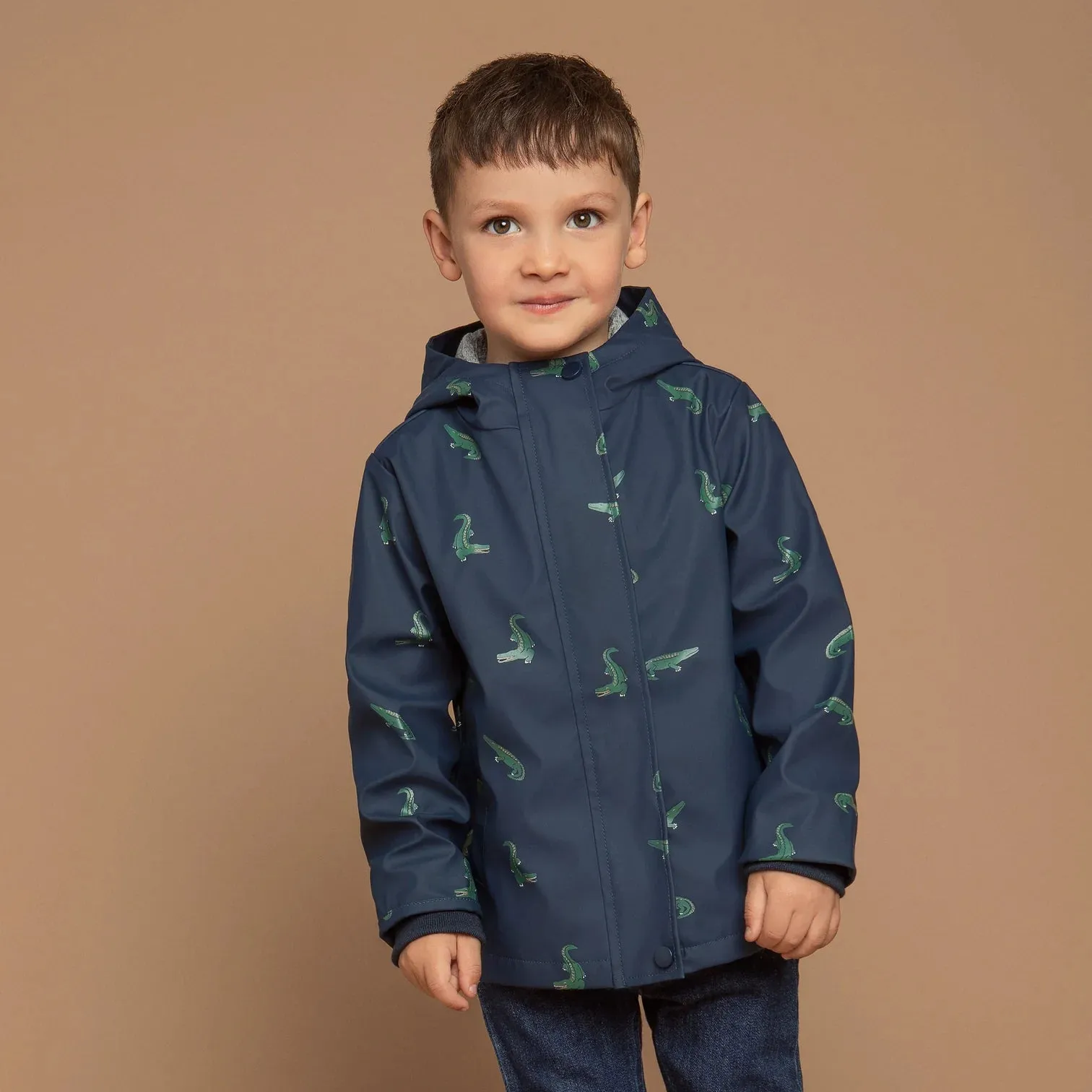 Miles the Label - Hooded Raincoat - Navy Croc Print