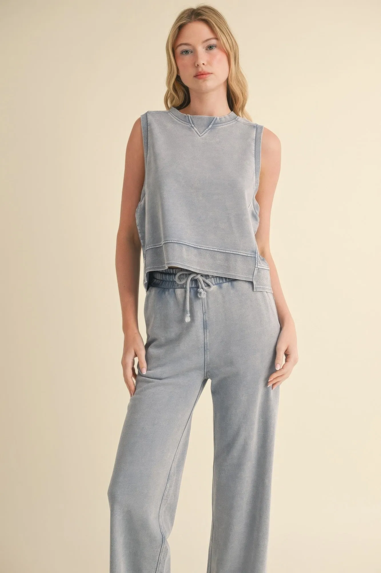 Mineral Wash Sleeveless Top