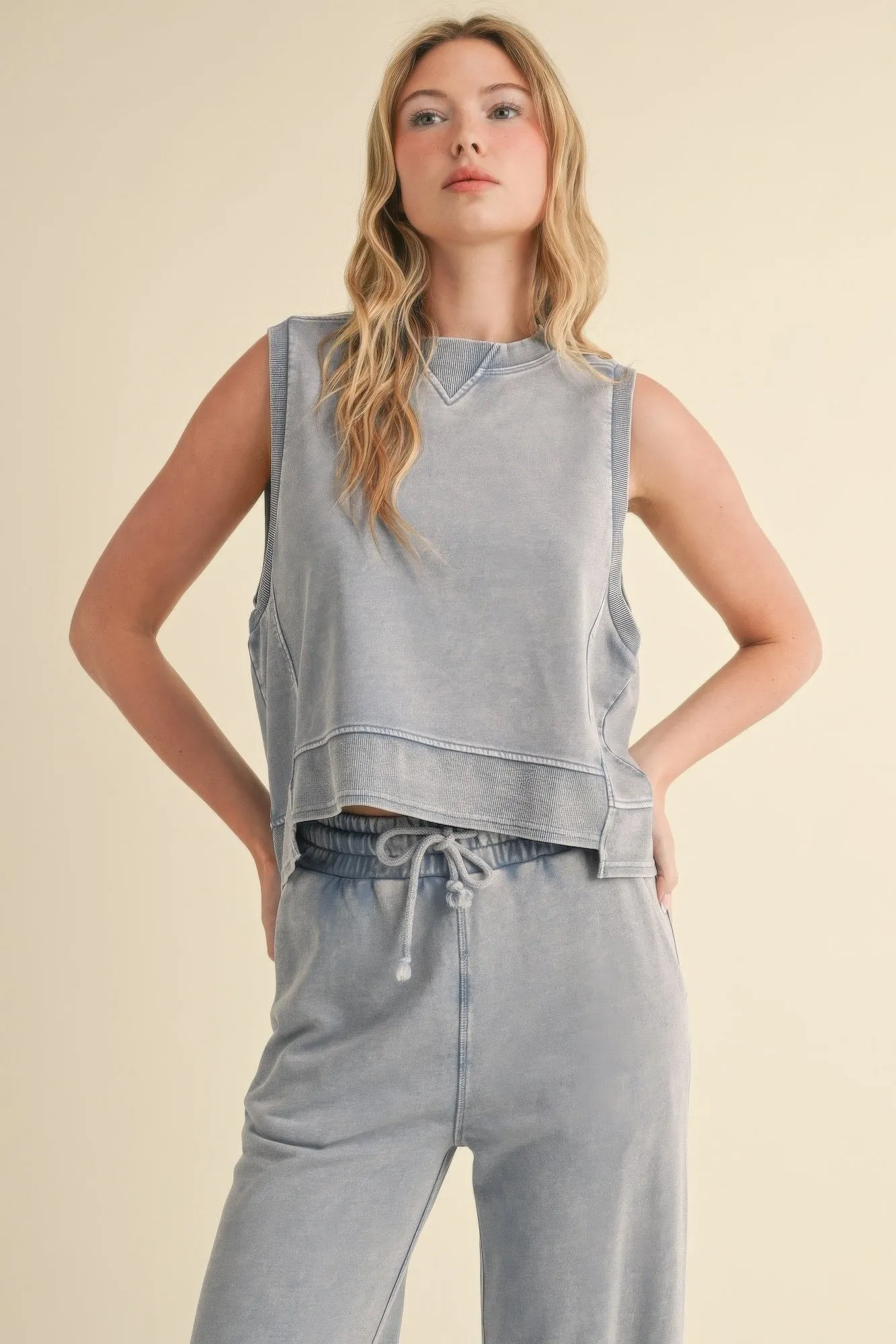 Mineral Wash Sleeveless Top