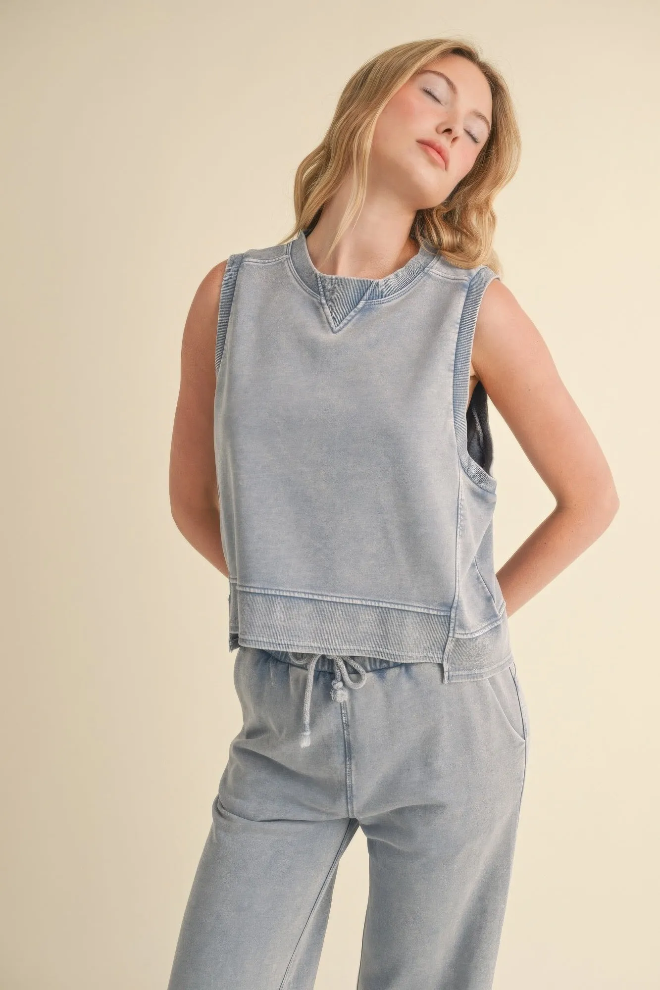 Mineral Wash Sleeveless Top