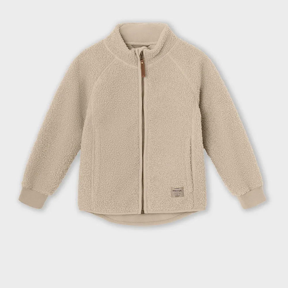 MINI A TURE - Matcedric Teddyfleece Zip Jacket - Sesame