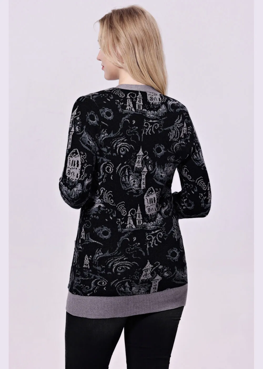 Miss Lulo Fiona Dark Towers Cardigan Black