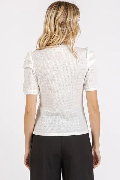 Mittoshop Essential Textured Top in White