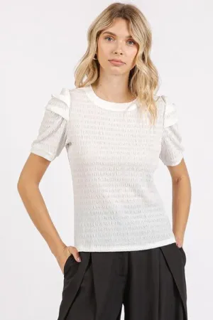 Mittoshop Essential Textured Top in White