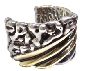 Mixed Metal Hollow Cuff